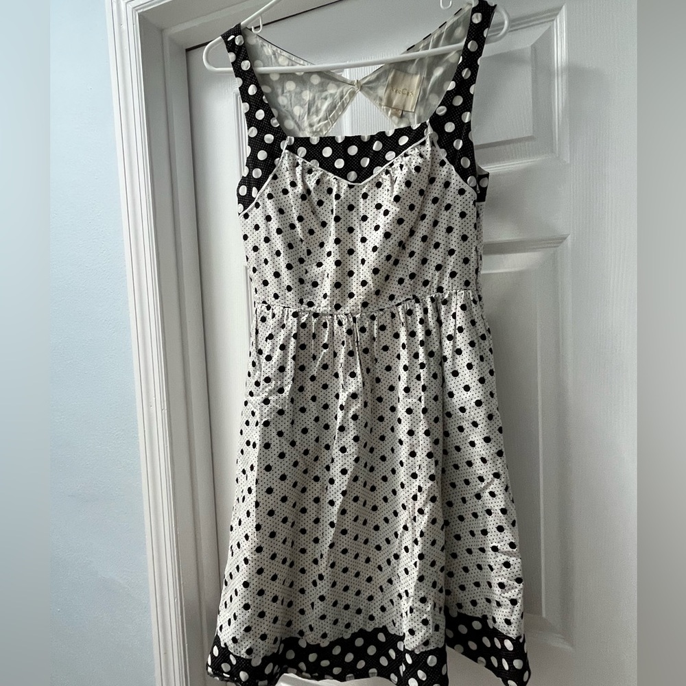 ModCloth black and white polka dot dress medium